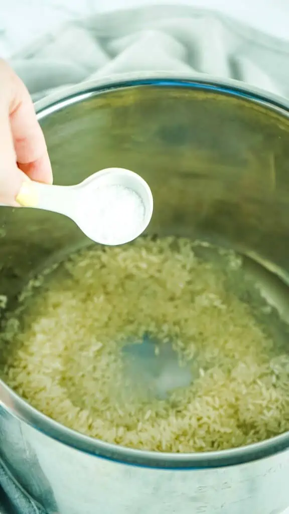 adding salt to the instant pot insert