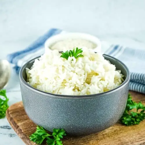 a bowl of rice that was cooked in the instant pot
