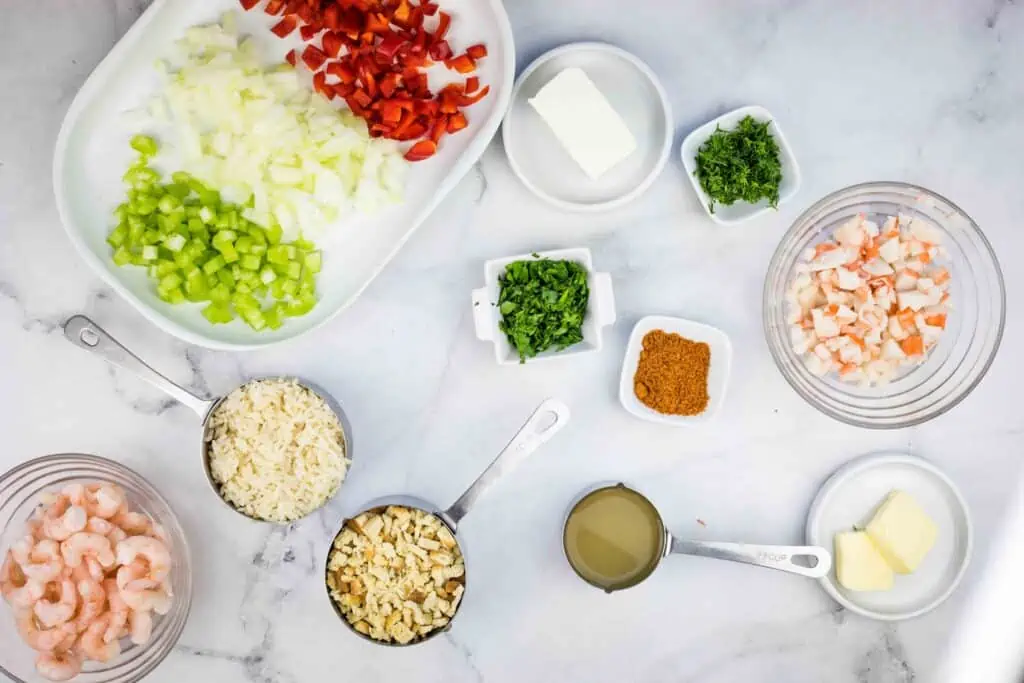 Prepped ingredients.