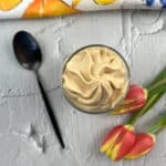 dulce de leche mousse in a dessert cup