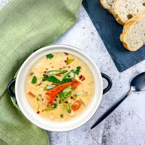 Lobster Chowder in a bowl