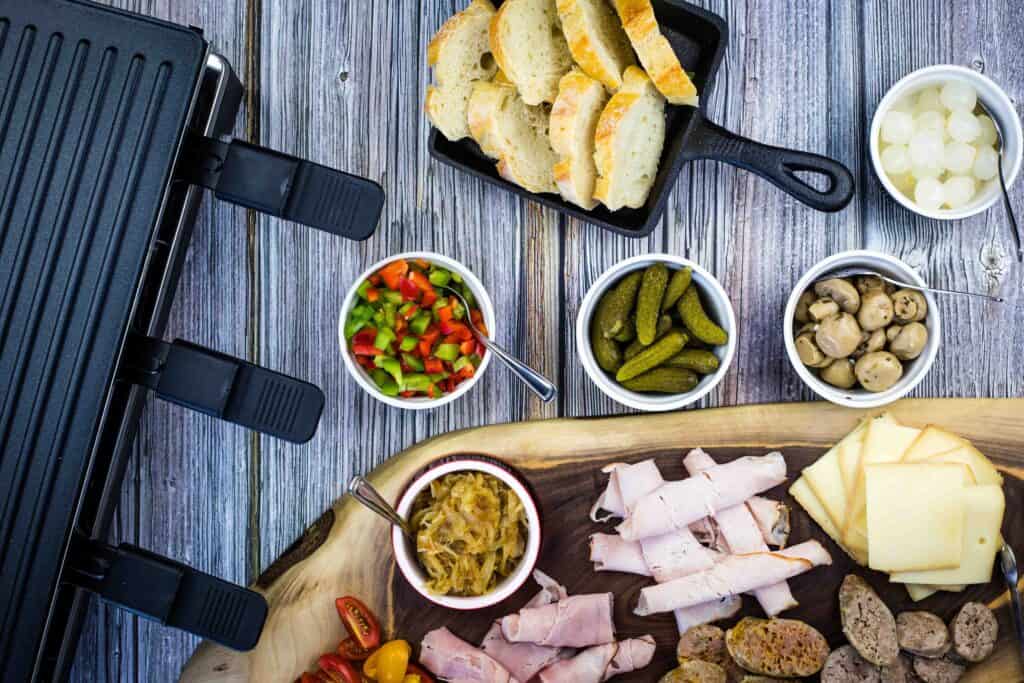 raclette and ingredients