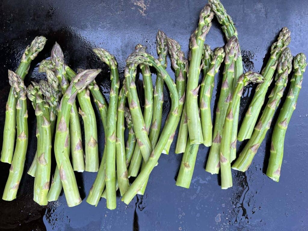 asparagus on a flat top griddle