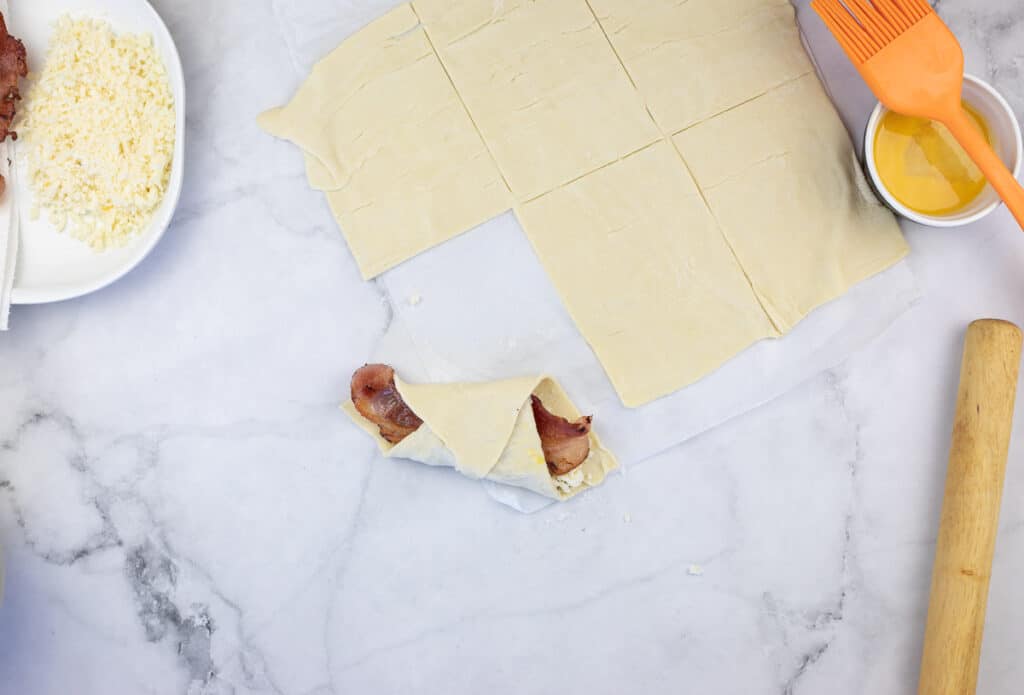 puff pastry folded over the fillings