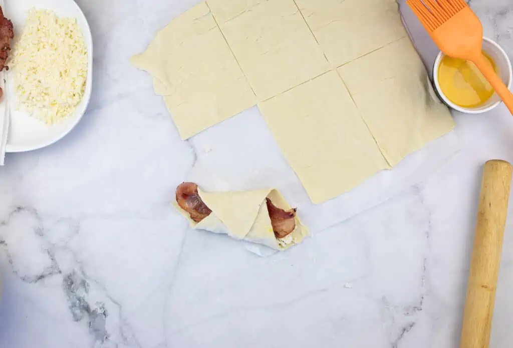 puff pastry folded over the fillings