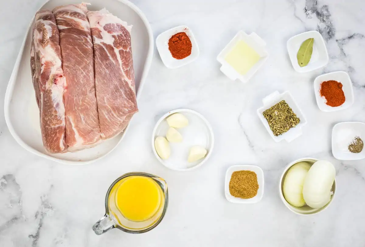 ingredients to make instant precision dutch oven carnitas