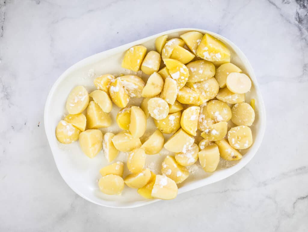 tossed potatoes with cornstarch