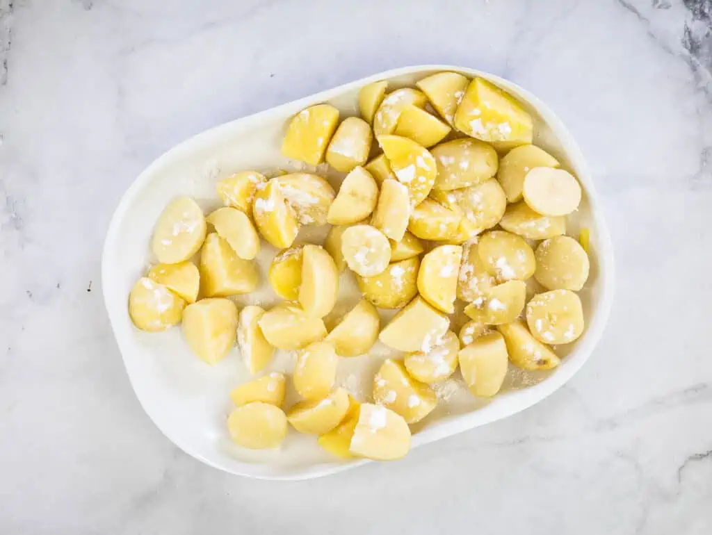 tossed potatoes with cornstarch