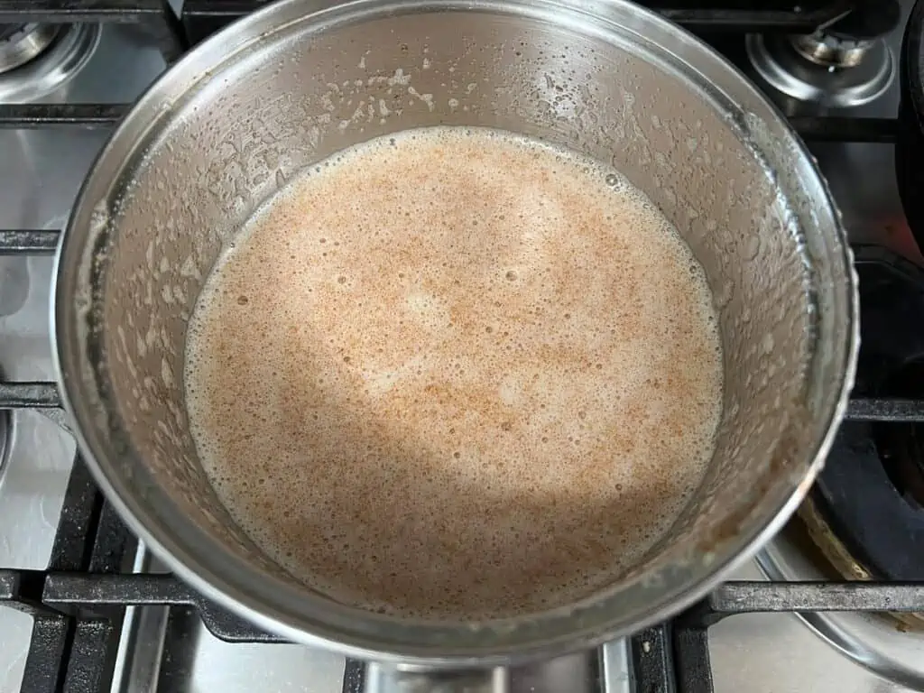 cooked brown butter in saucepan