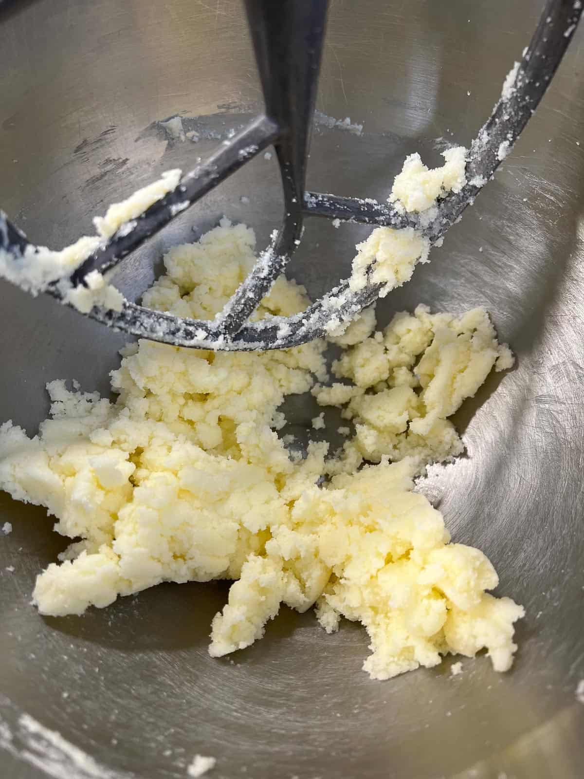 creaming butter and sugar in a bowl