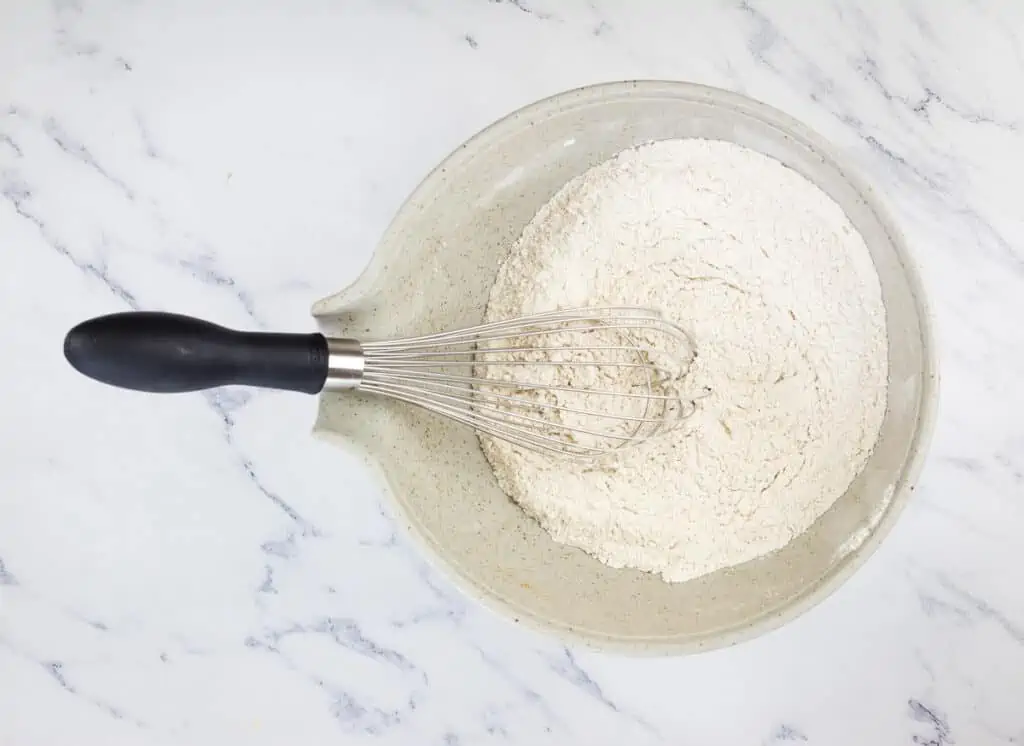 mixing dry ingredients in a bowl