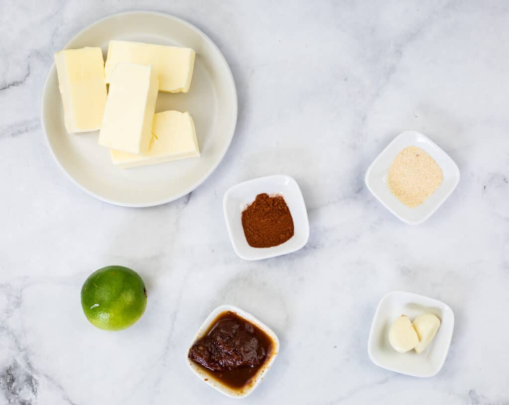 ingredients to make the chipotle compound butter