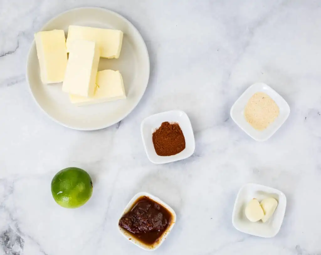 ingredients to make the chipotle compound butter