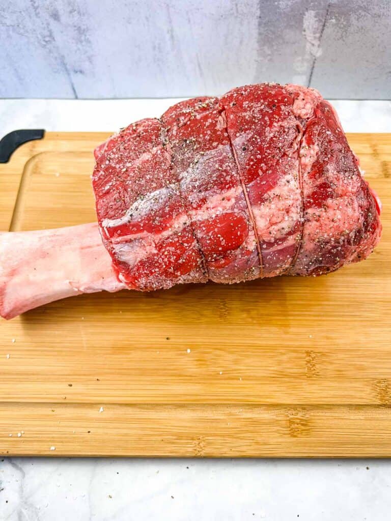 Raw smoked thor's hammer seasoned with salt and pepper.