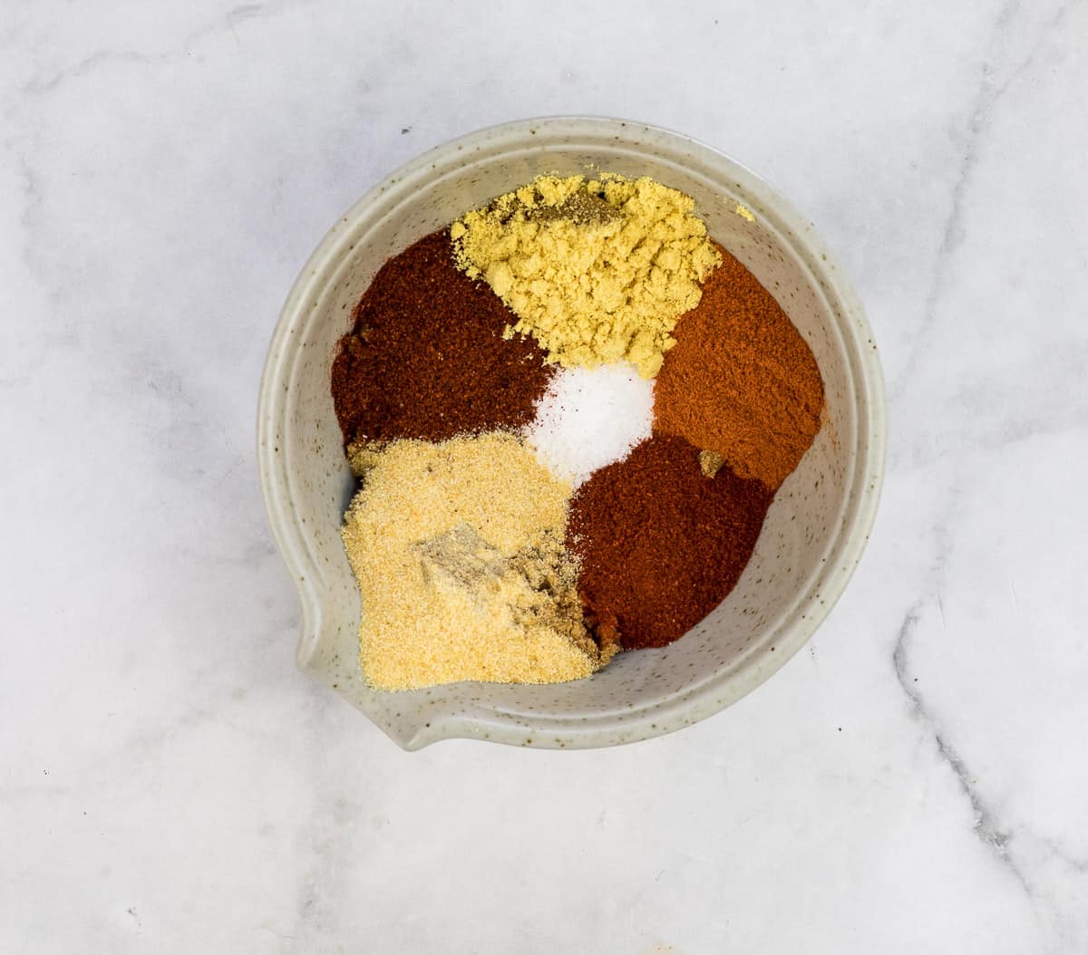 the spice rub ingredients in a bowl.