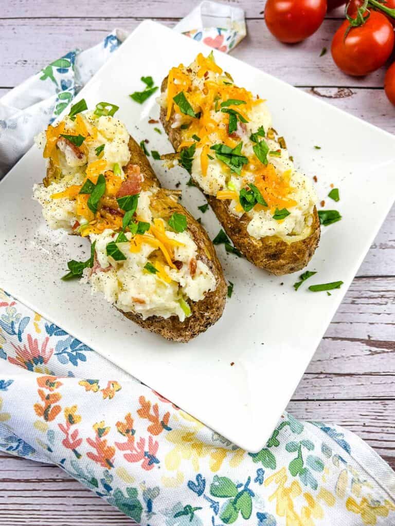 smoked double stuffed baked potatoes