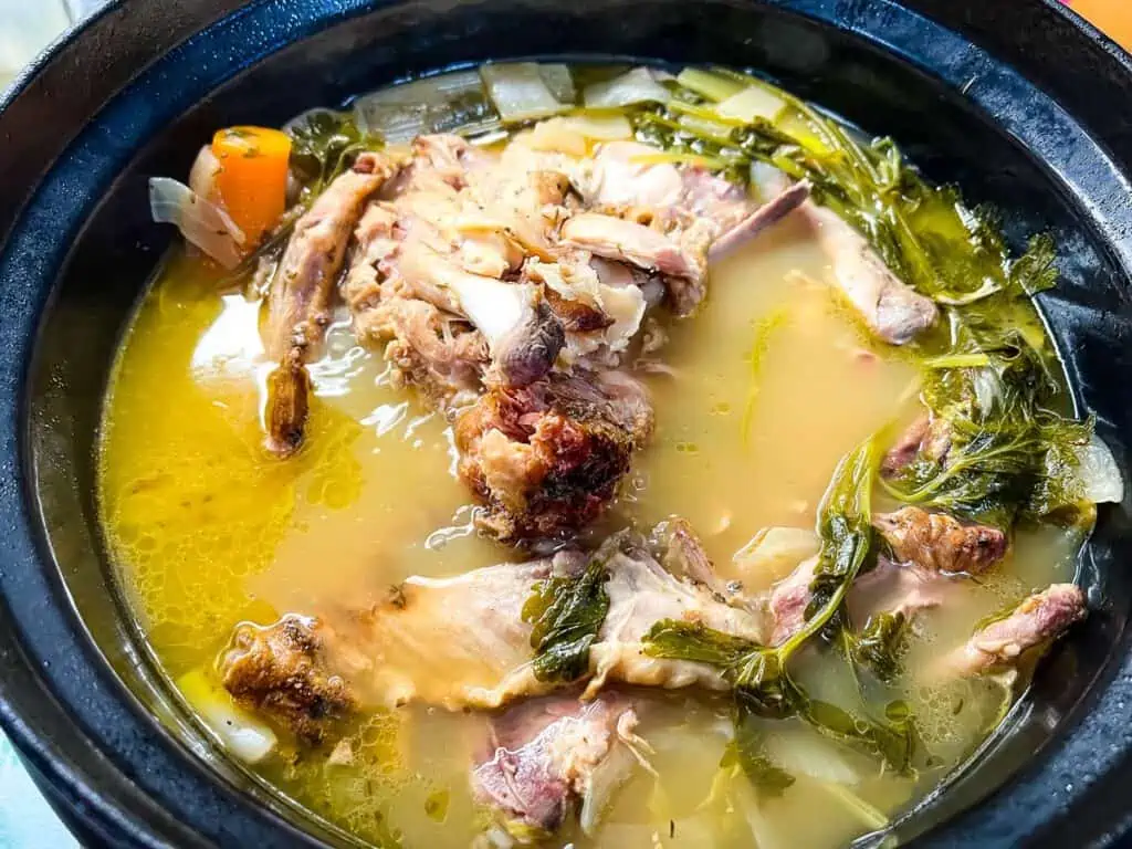 Simmered turkey stock after 2 hours 30 minutes.