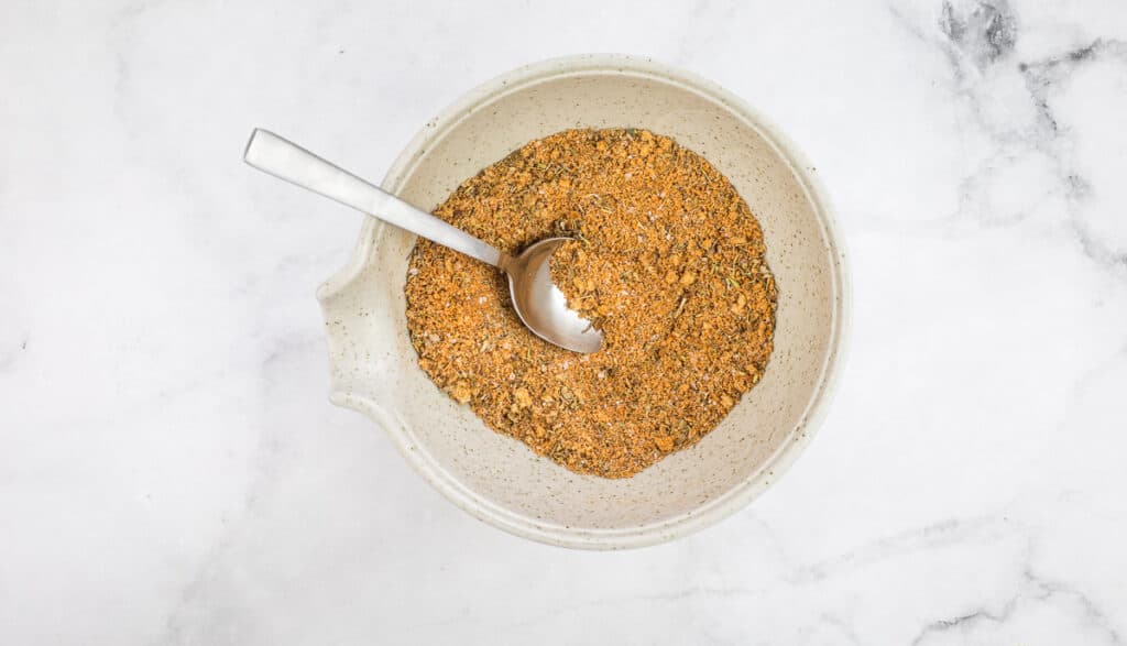 Spice rub mixed in a bowl.