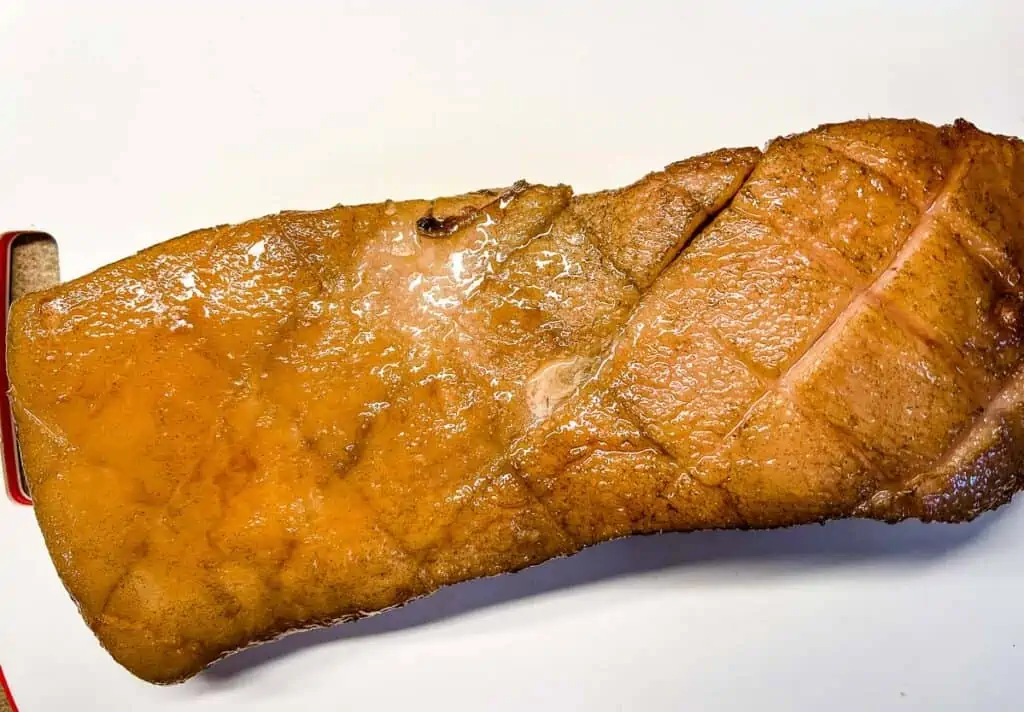Pork belly after smoking.