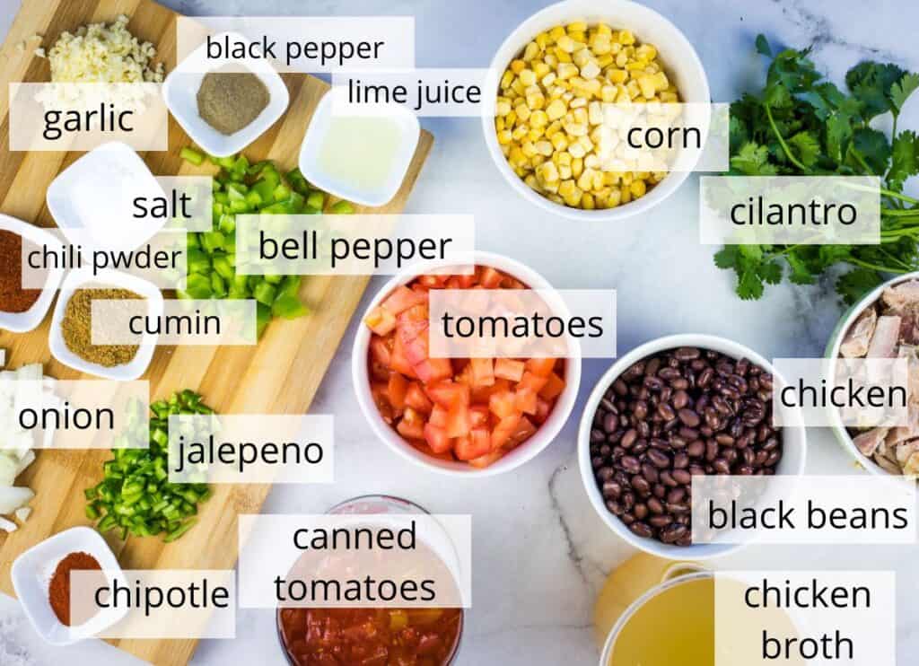 Labeled ingredients.