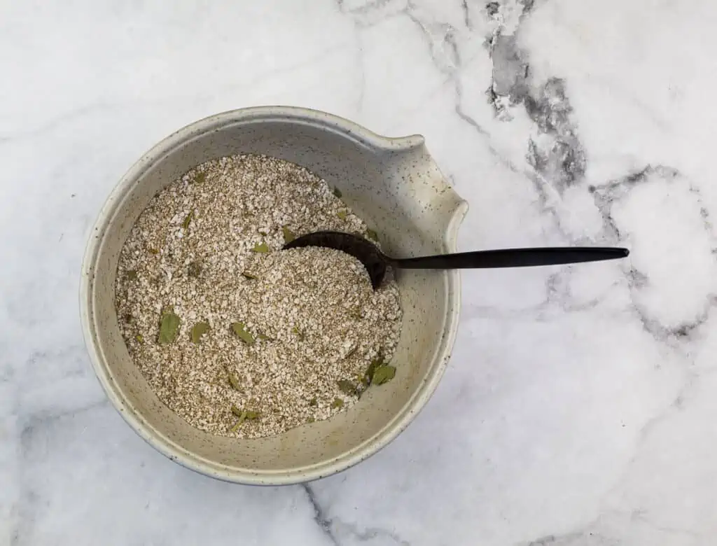 Cure ingredients mixed in a bowl.