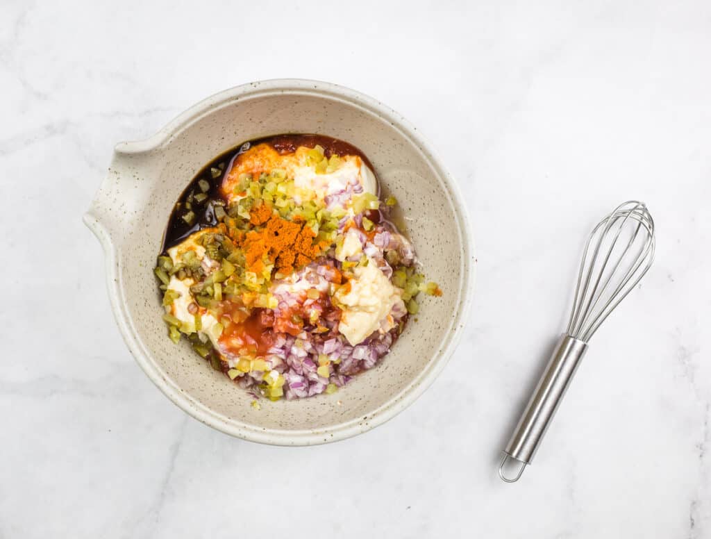 All ingredients in a bowl.