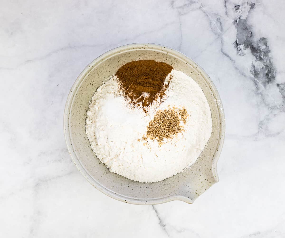 Dry ingredients in a bowl.