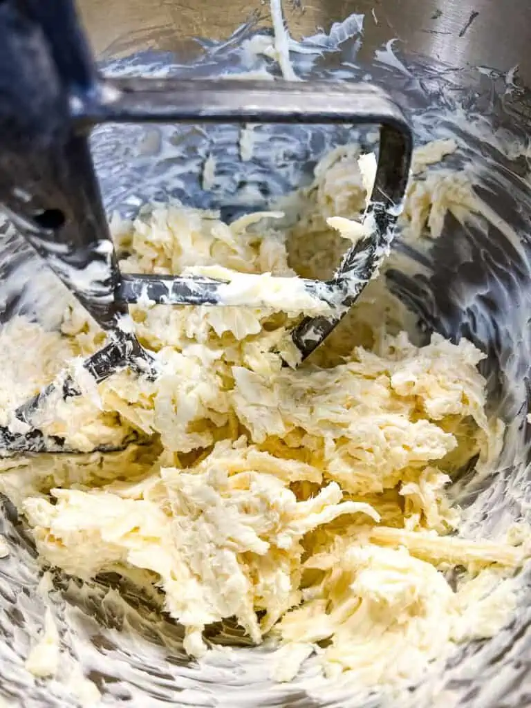 Whipped cream cheese and swiss cheese mixed together.