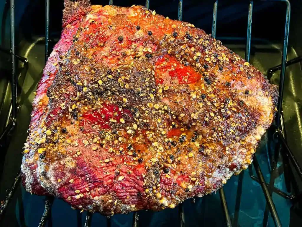 Smoked Montreal Smoked Meat ready to be steamed.