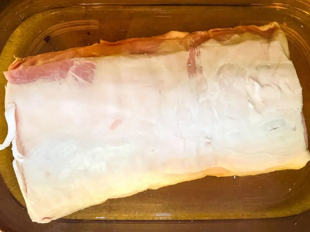 Pork loin in the brine.