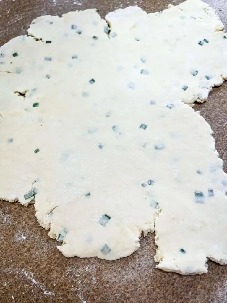 Rolled dough to make Bacon and Mushroom Tartlets.