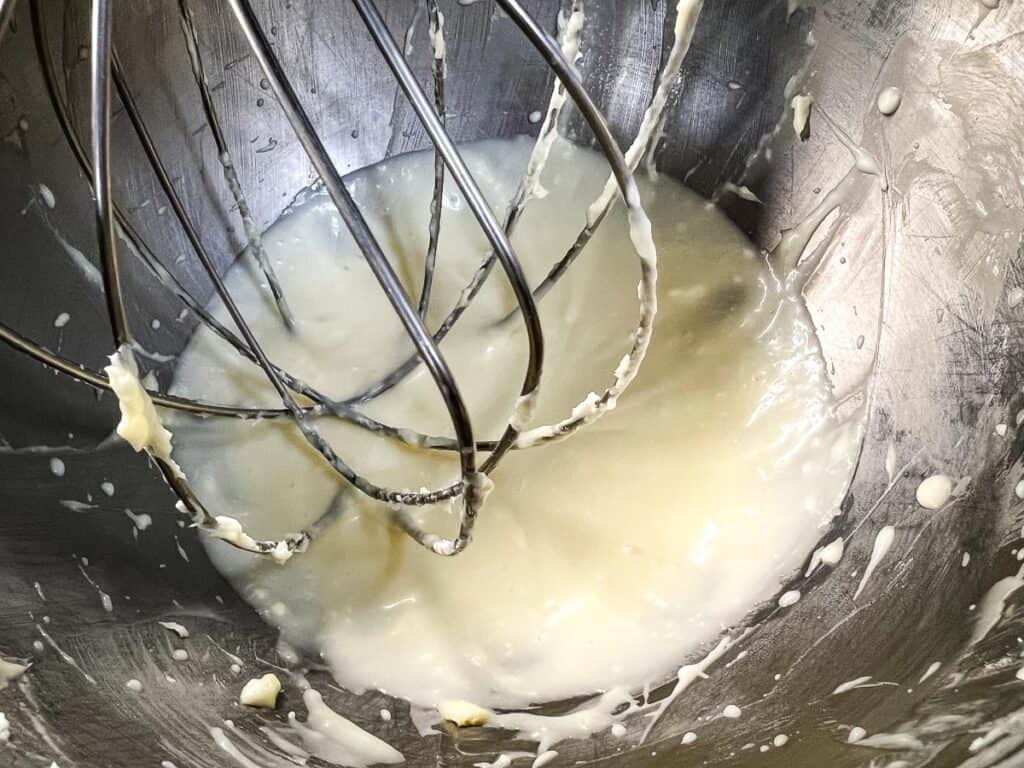 Sugar and milk added to the glaze.