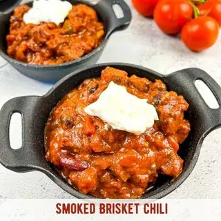 Two bowls of Smoked Brisket Chili.