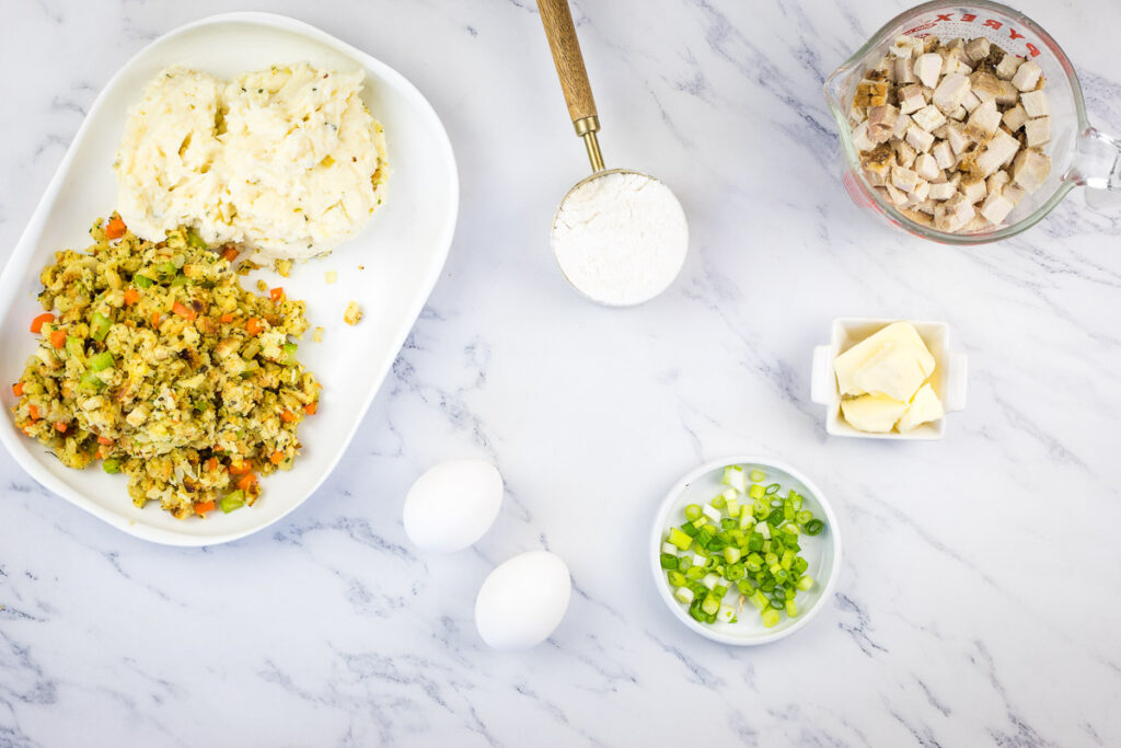 Thanksgiving Stuffing, Turkey, Mashed Potato Patties