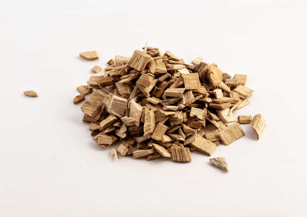 A small pile of woodchips for the smoker.