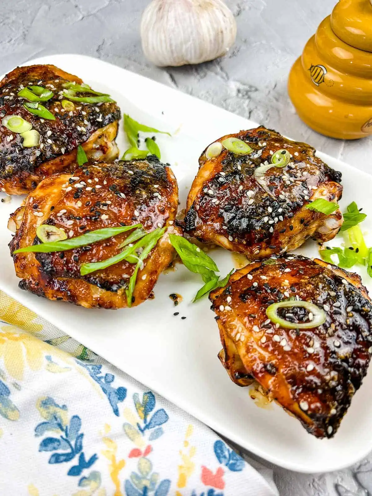 Air Fryer Honey Garlic Chicken on a platter.
