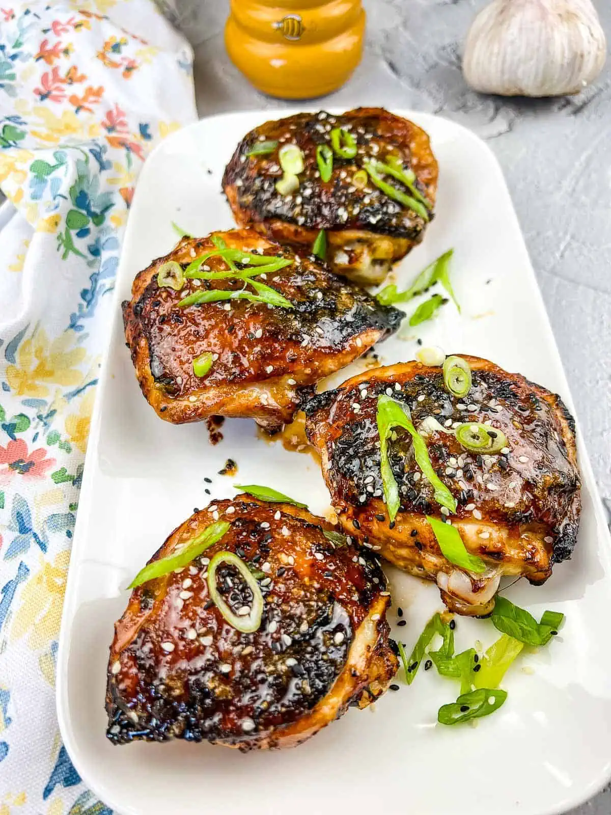 Air Fryer Honey Garlic Chicken on a platter.