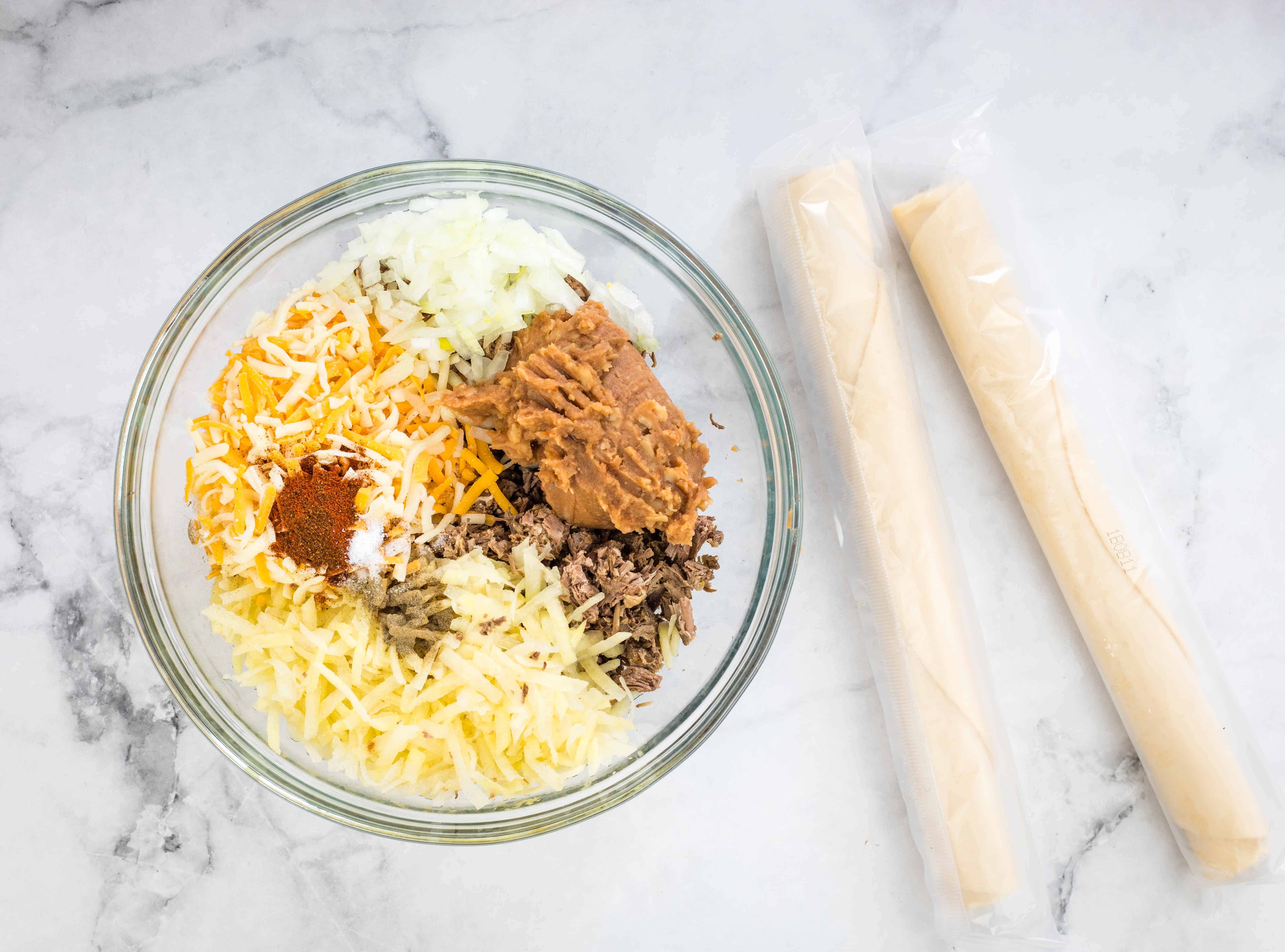 All ingredients in a bowl.