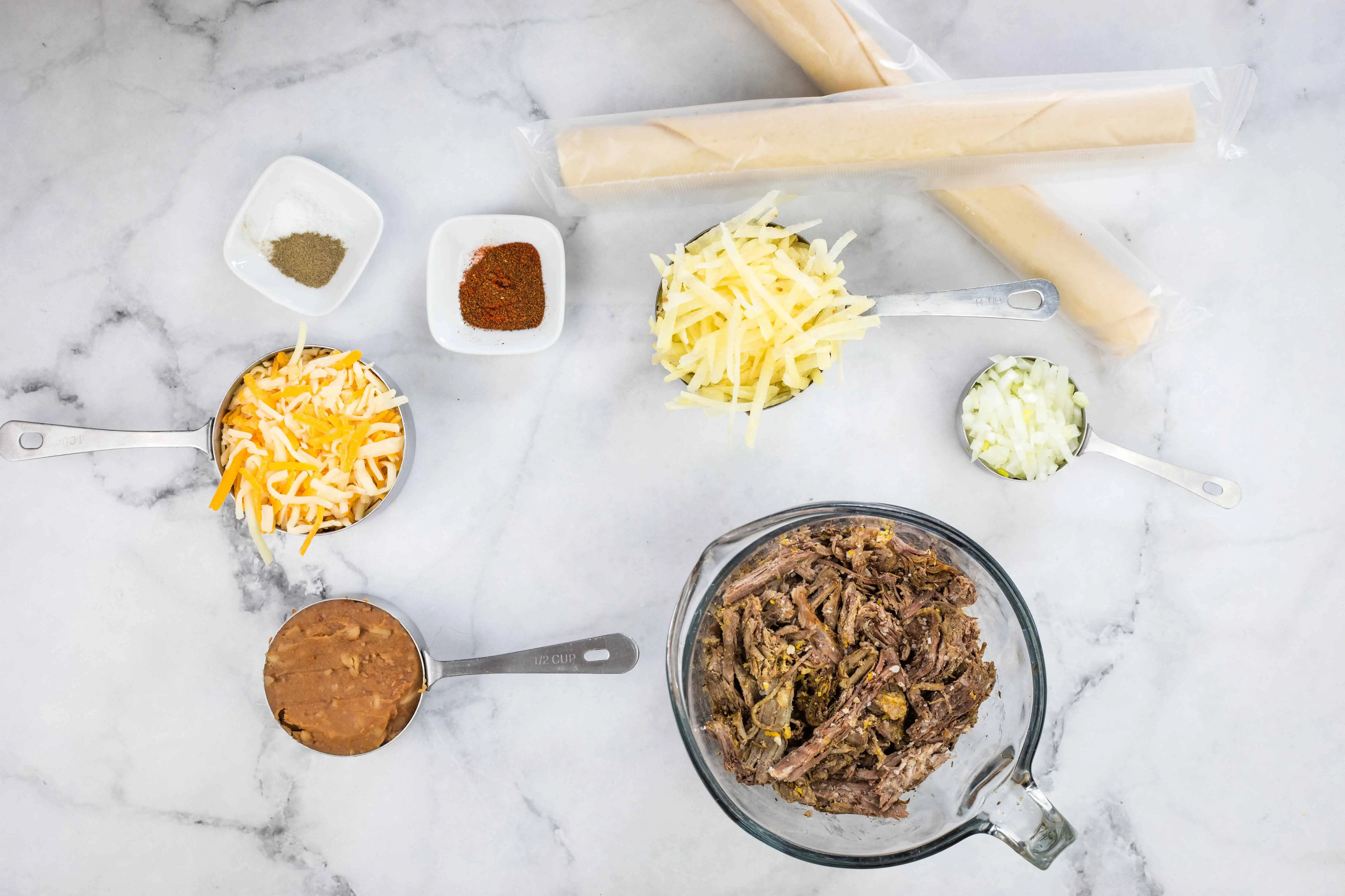 Ingredients to make air fryer beef empanadas.