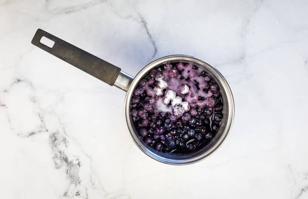 Sauce ingredients in a small saucepan.