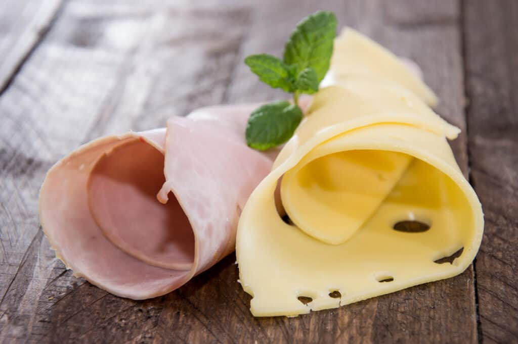 Ham and Cheese on wood