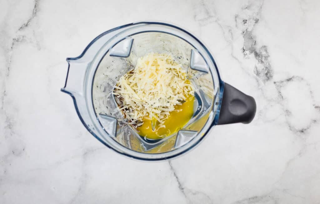 All ingredients in the blender.
