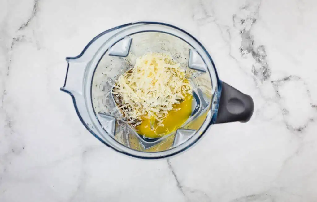 All ingredients in the blender.