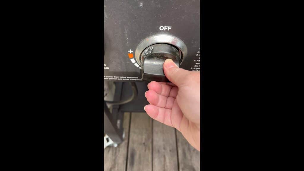 Turning on the Blackstone Griddle.