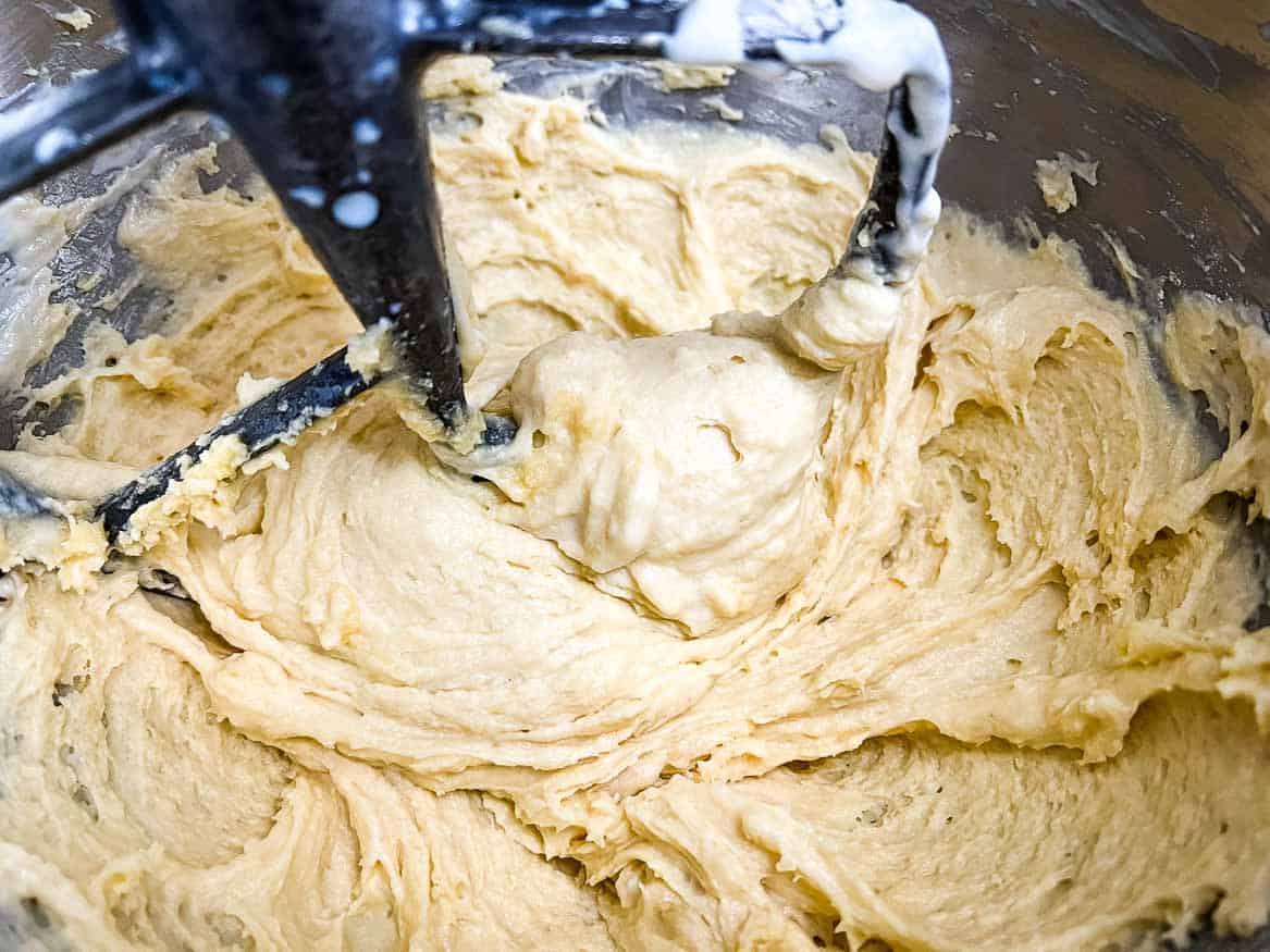 Batter ready for blueberries.