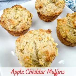 Apple Cheddar Muffins on a plate.