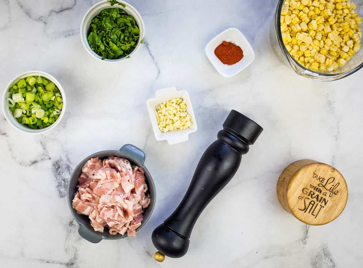 Prepped ingredients.