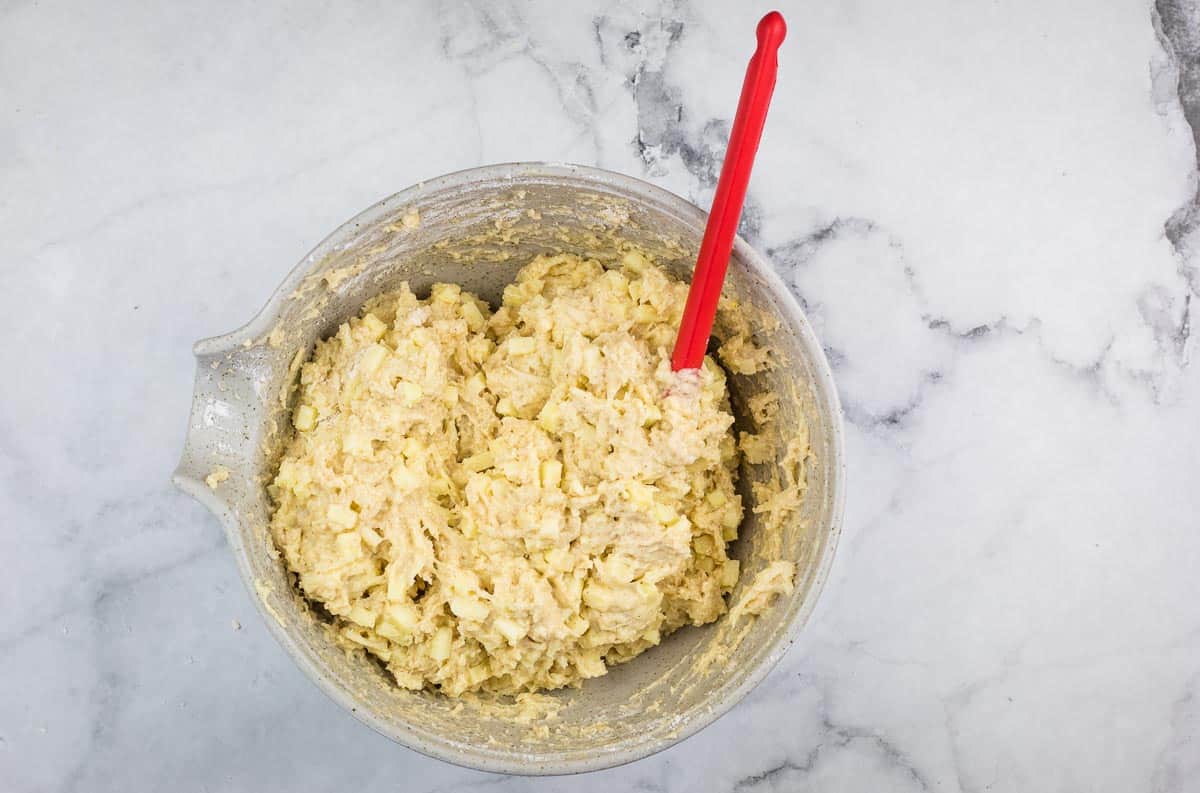Mixed muffin batter.
