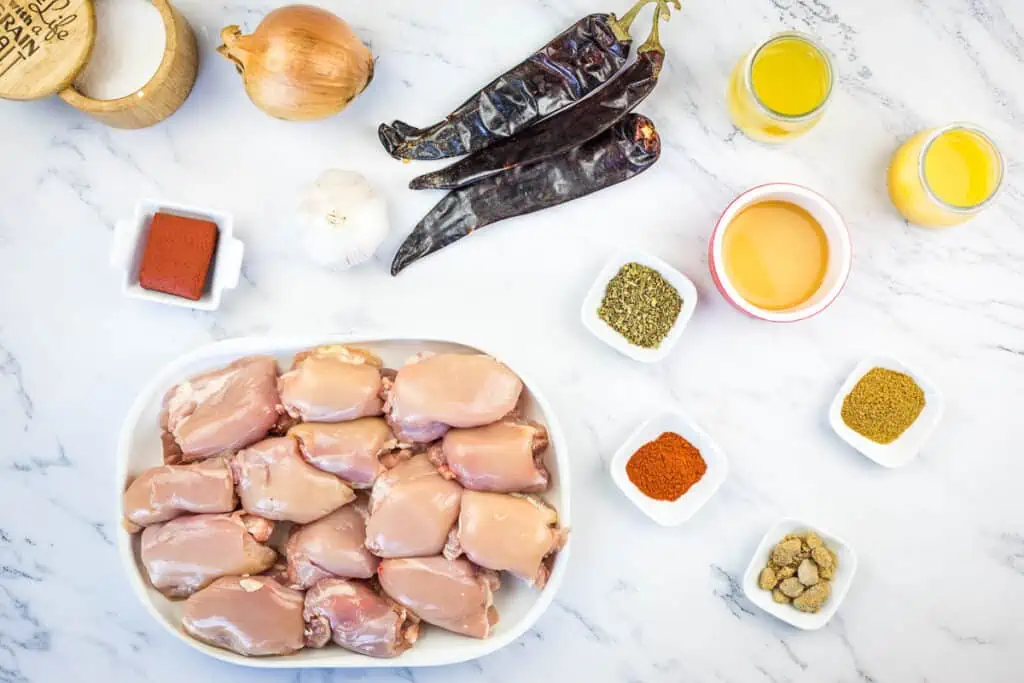 Ingredients to make Smoked Chicken Al Pastor.