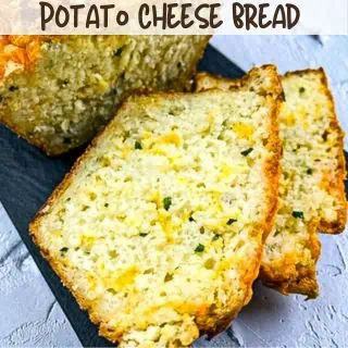 Potato cheese Bread on platter.